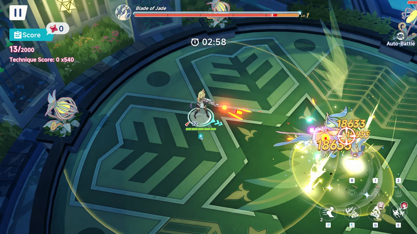 ステラソラのゲーム画面:チャレンジコンテンツ
